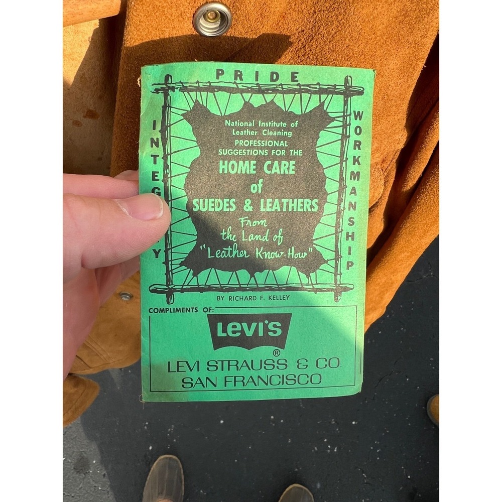 Levis Trucker Jacket Mens Tan Split-Cowhide Suede Vintage 70s Made in‎ USA - Picture 4 of 14